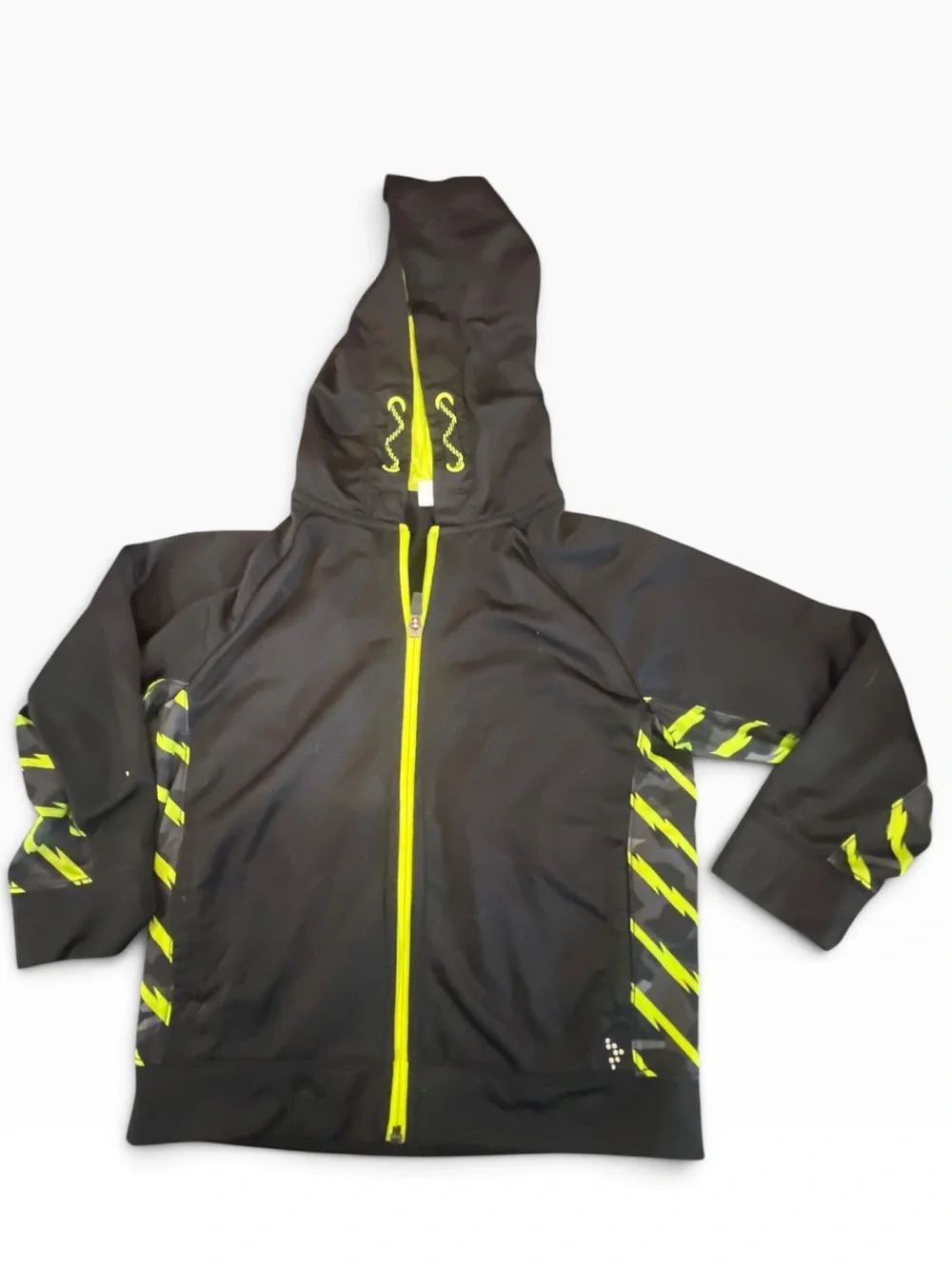 Gymboree Gymgo Kids Black Hoodie with Neon Yellow Accents